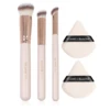 Maange 3Pcs Makeup Brushes + 2Pcs Triangle Powder Puff Set Concealer Eye Shadow Makeup Brush Blending Cosmetic Beauty Tools 1