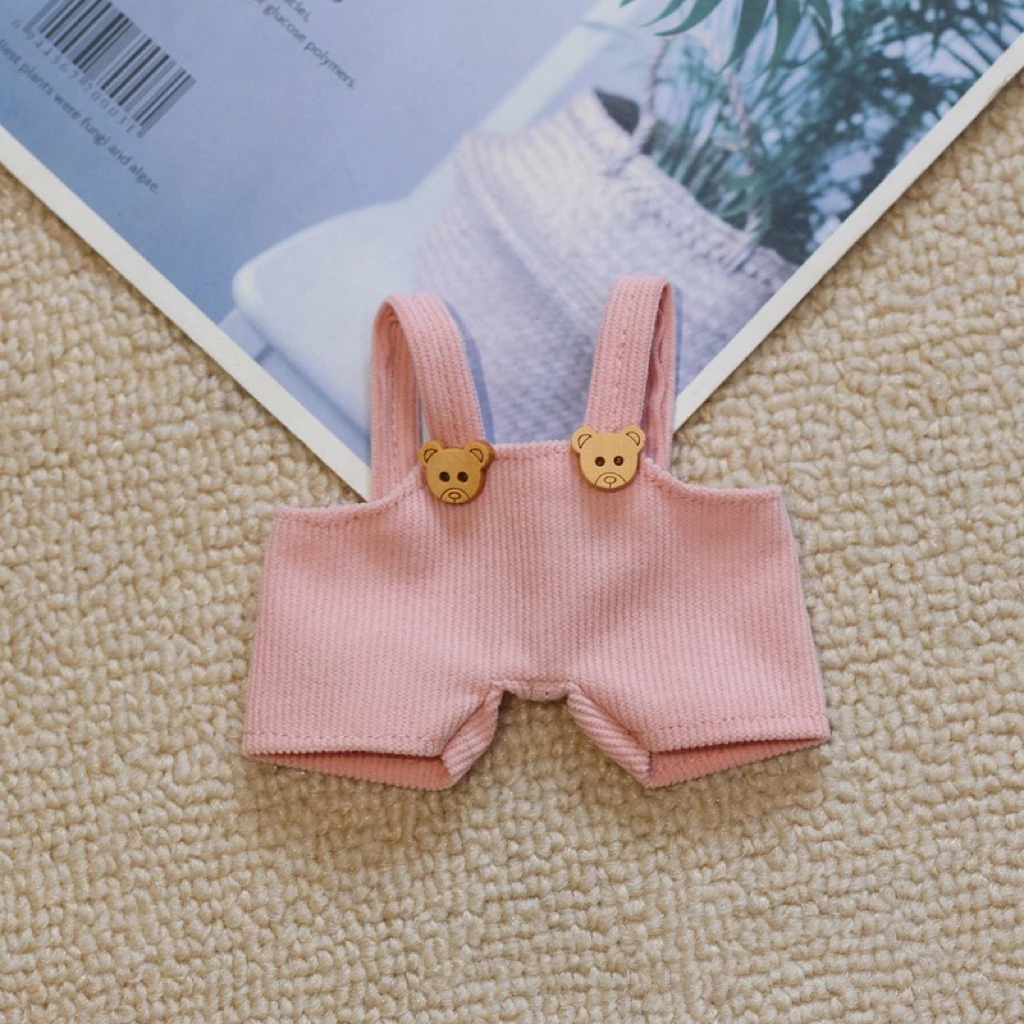 Bear Overalls for Plush Vinyl Face Doll - Cute Labubu Baby Doll Clothes Pendant Accessory