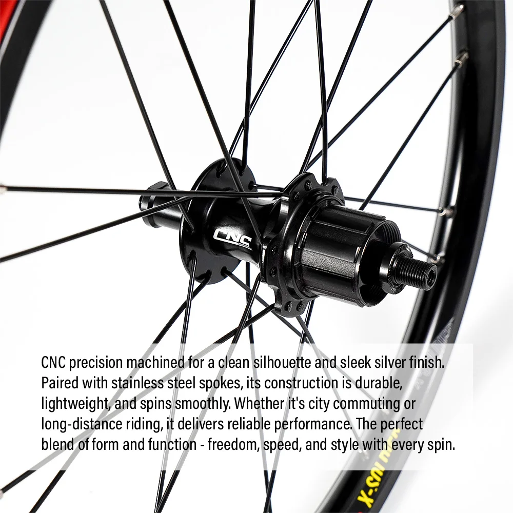 ブロンプトンバイクホイール用 CNC バイクホイールセット、349mm 16