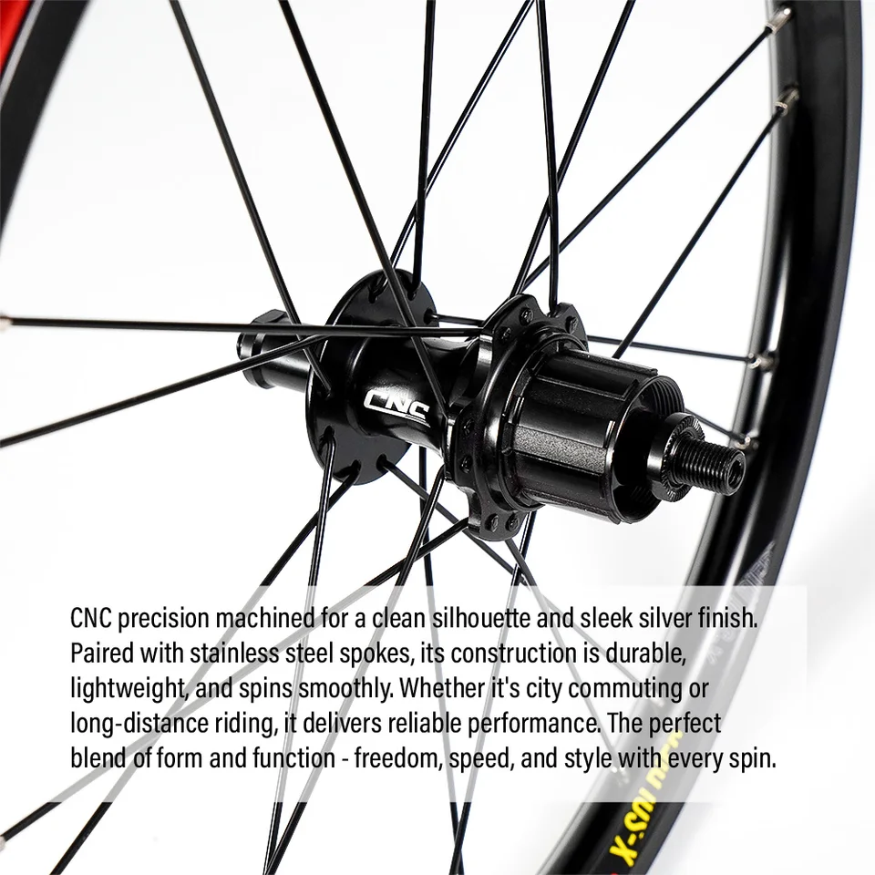 ブロンプトンバイクホイール用 CNC バイクホイールセット、349mm 16