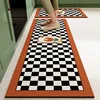 Mat for Kitchen Carpet Waterproof PVC Long Floor Mats Leather Oil Proof Anti-slip Carpets Black White Plaid Home Decoration Rug 4