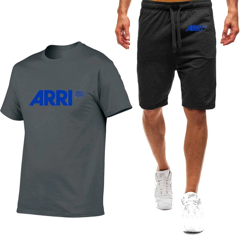 2023 New men's film broadcast camera Arri printed short-sleeved T-shirt and sweatpants in Harajuku track and field suit in summe