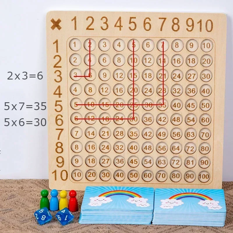 Montessori Multiplication Wooden Board Game Kids Learning Educational Toys 99 Multiplication Table Math Addition Teaching Aids 3