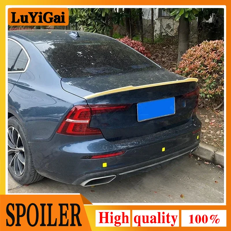 

For Volvo S60 2019 2020 2021 2022 2023+ Spoiler ABS Car Trunk Lip Wings Tail Spoiler S60 Accessories Dedicated Decoration