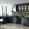 The whole cabinet custom kitchen whole house decoration quartz stone tabletop kitchen cabinet custom-made open European luxury 4