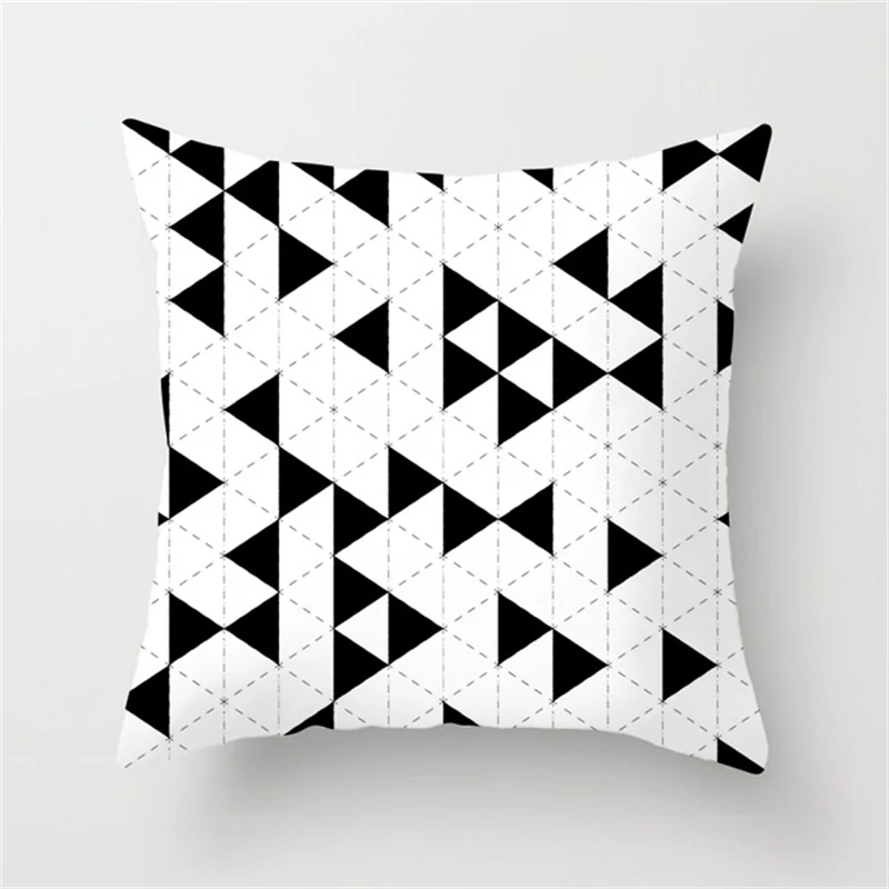 2022 Black White Geometric Creative Print Cushion Cover Sofa Decoration Pillow Cover Comfortable Simple INS Home Decor 45x45CM