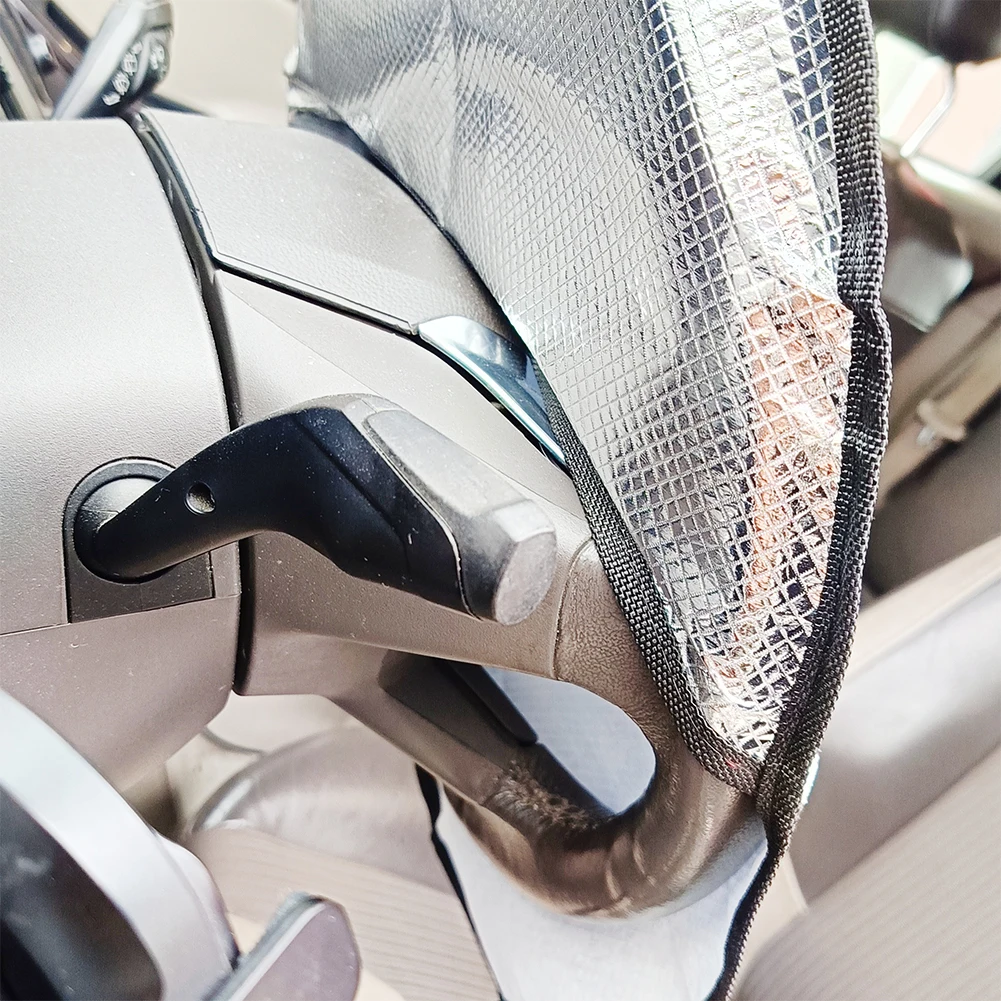 Steering Wheel Sun Shade Cover Aluminum Foil Anti-uv Sun Protection Foldable Car Windshield Sunshade Cool in Summer Universal car sunshade windshield sunshade windshield sun shade