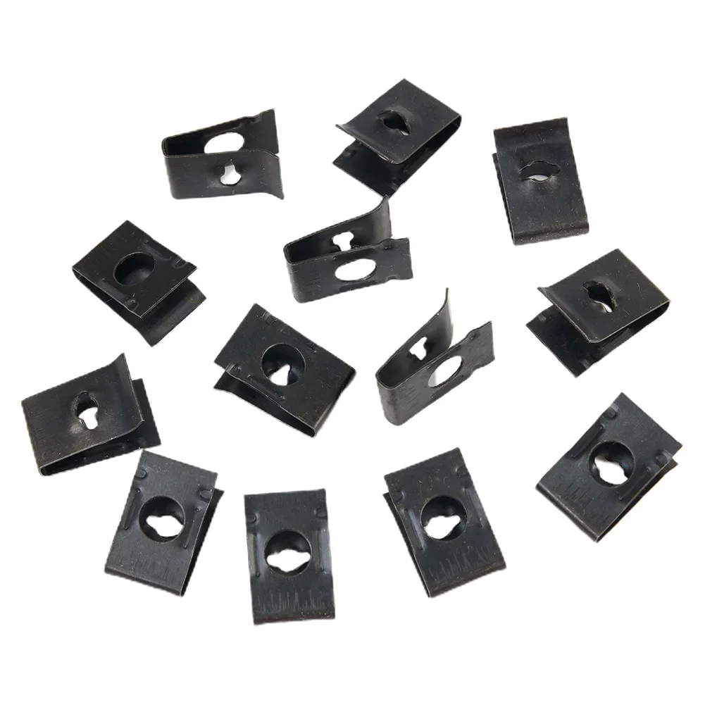 

U-Type Clips Accessory Iron Replacement Bumper Fender Panel Trim Trucks 17mmx10.5mm 20 Pcs Fastener Metal U-Type