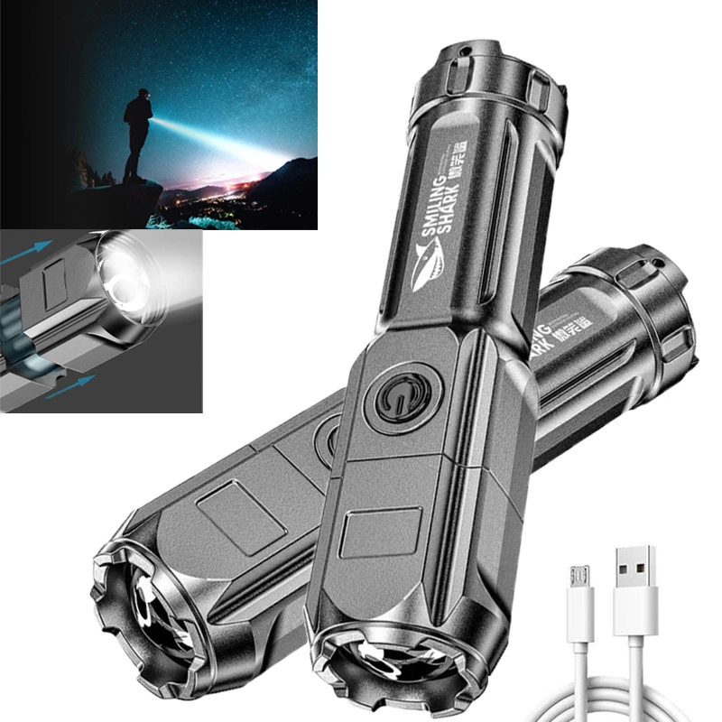 Flashlight Strong Light Rechargeable Zoom Giant Bright Xenon Special