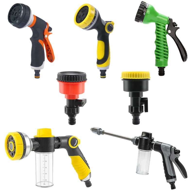 Garden Water Spray Gun High Pressure Water Gun Foam Bottle Spray Car Wash High Pressure Sprayer Watering Nozzle