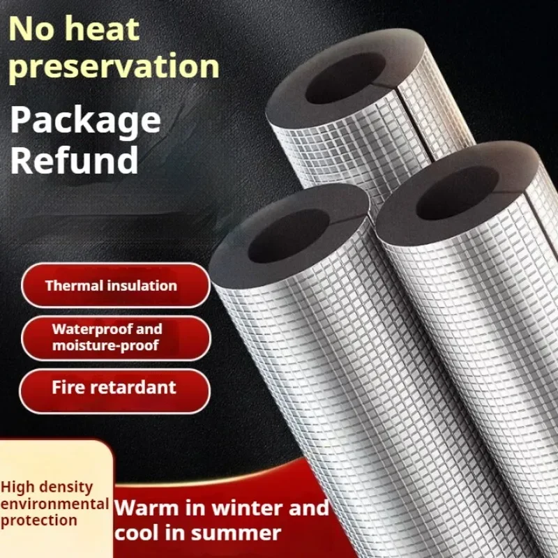 Open-style Self-adhesive Foam Pipe Insulation For Water Pipe Air-conditioning Aluminum Foil Insulation Sleeve Inner Dia 27mm