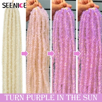 24Inch Color Changing Butterfly Locs Crochet Hair Synthetic Dreadlocks Meche Faux Locks Curly Braid Hair Extensions for Women 1