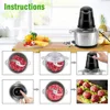 220V 110V Meat Grinder 2L Electric Stainless Steel Food Processors Mixer Vegetable Chopper Blender Machine for Kitchen Home 다지기 5
