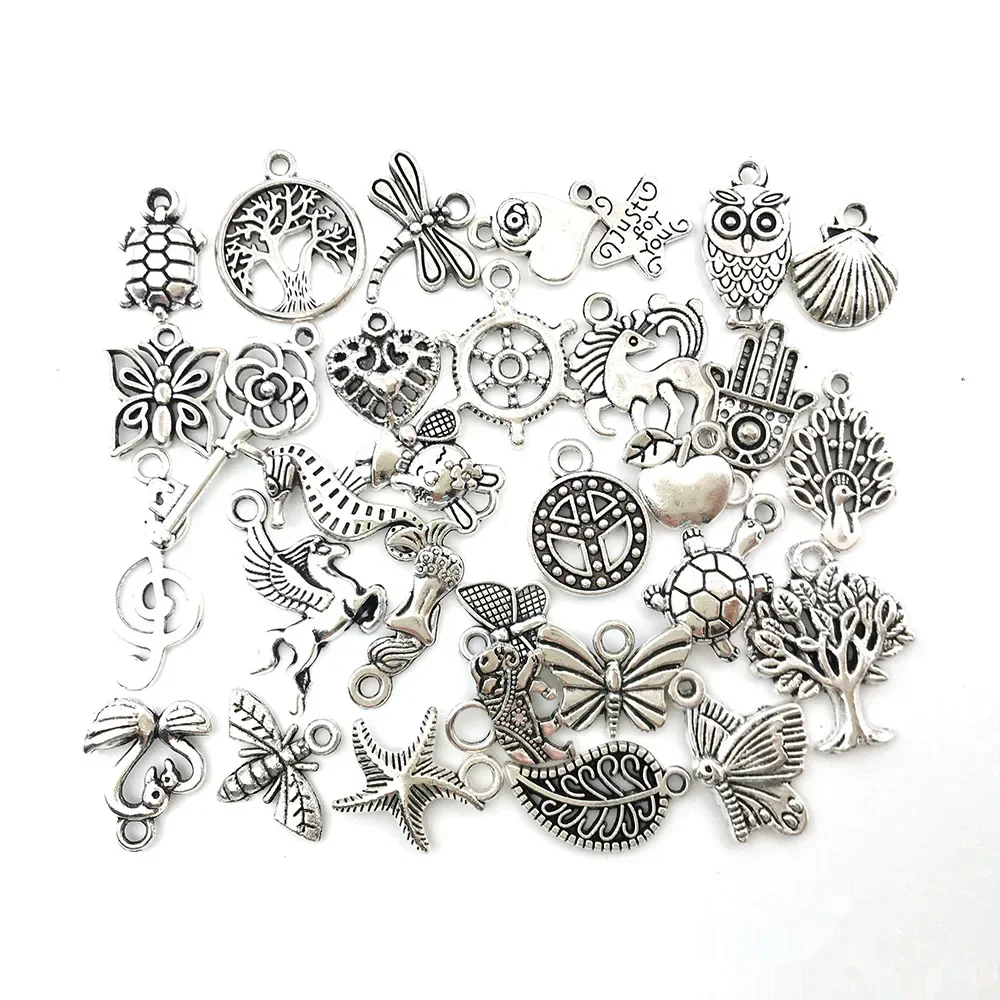 DIY Jewelry Bracelet Mix Tibetan Alloy KC Charm for Jewelry Making Earrings Necklace Pendant