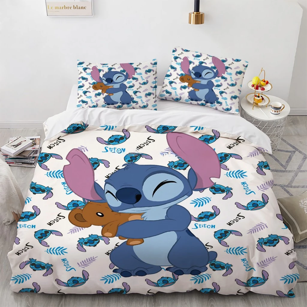 Lilo Stitch Bedding Set Boys Girls Decorate Bedroom Twin Full Queen King Size Duvet Cover Pillowcases for Kids Gifts silk bedding set cotton bedding set polyester bedding set velvet bedding set brush fabric bedding set
