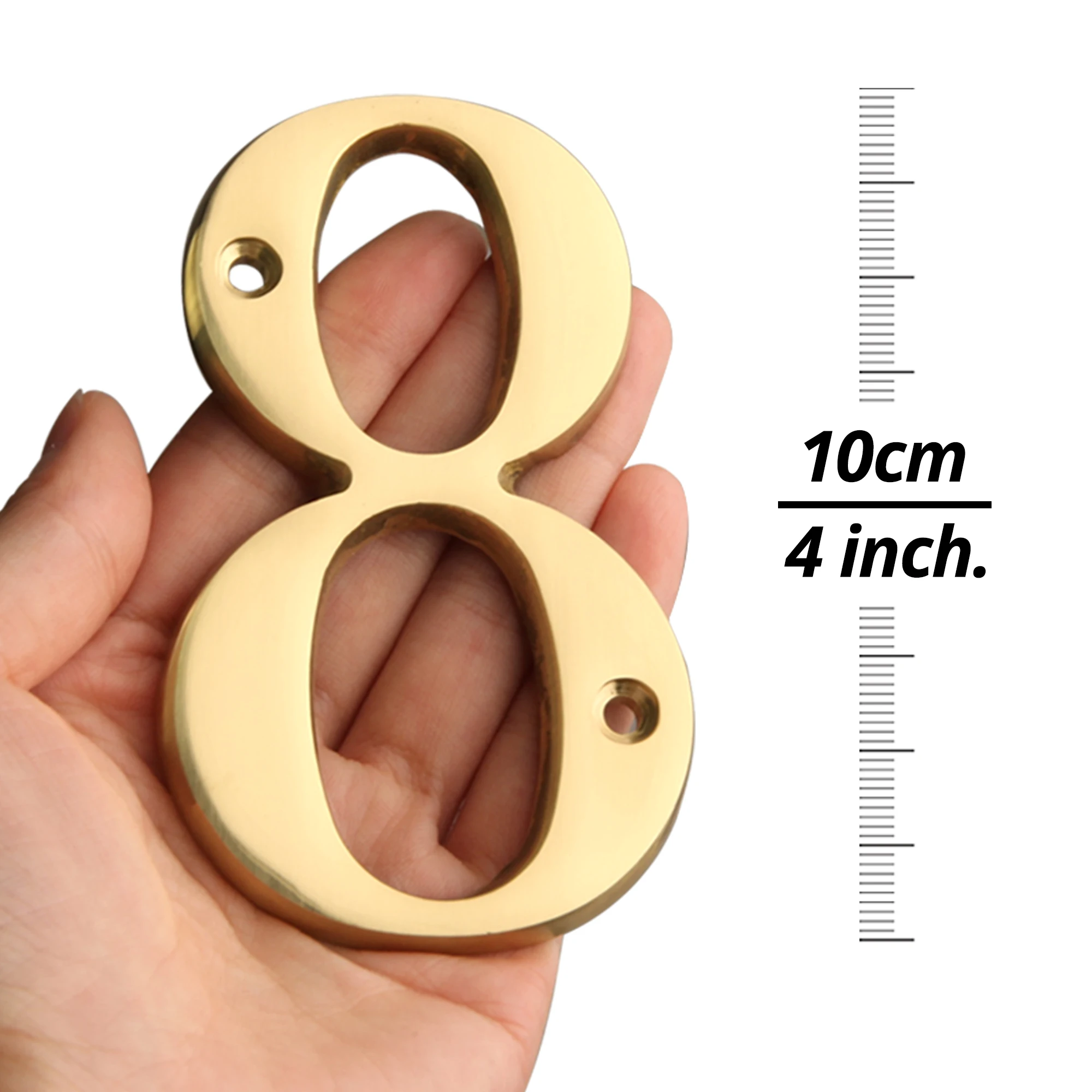 Brass House Number Outdoor 101mm 4 inch Metal Letter Apartment Door Number Mailbox Address Sign #0-9 With Screws 1pc,house number signs,door signs,house numbers,number plate