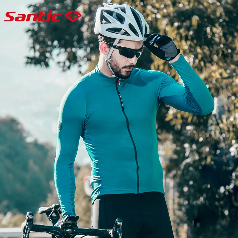 Santic maillot de ciclismo para hombre, camiseta de manga larga, cómoda, de verano, para bicicleta de carretera|Maillot de ciclismo| -