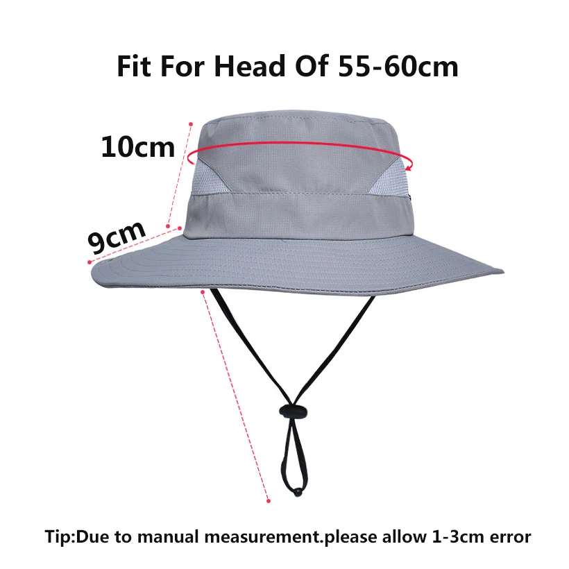 Summer UPF50+ Sun Hats For Women Men Breathable Mesh Boonie Hat Foldable UV Protection Hiking Fishing Hat Male Bucket Hats 6