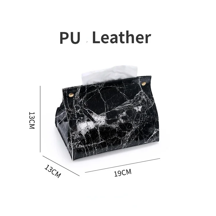 Tissue Case Box Container PU Leather Marble Pattern Napkin Holder Tissue Box Papers Bag Cosmetic Case Pouch Organizer tissue box,tissue dispenser,napkin holder
