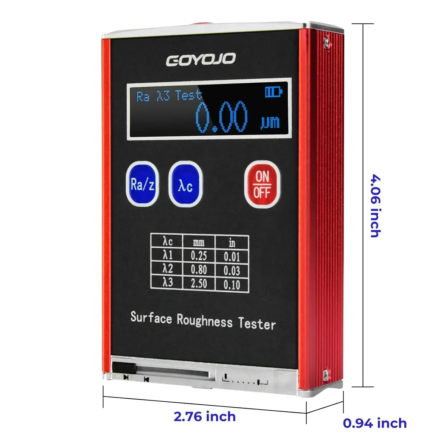 Surface Roughness Tester Meter High Accuracy 0.01&mu;m Profilometer Gauge 4 Testing Parameters Ra/Rq 0.05~15.0&mu;m Rz/Rt 0.1~50.0&mu;m