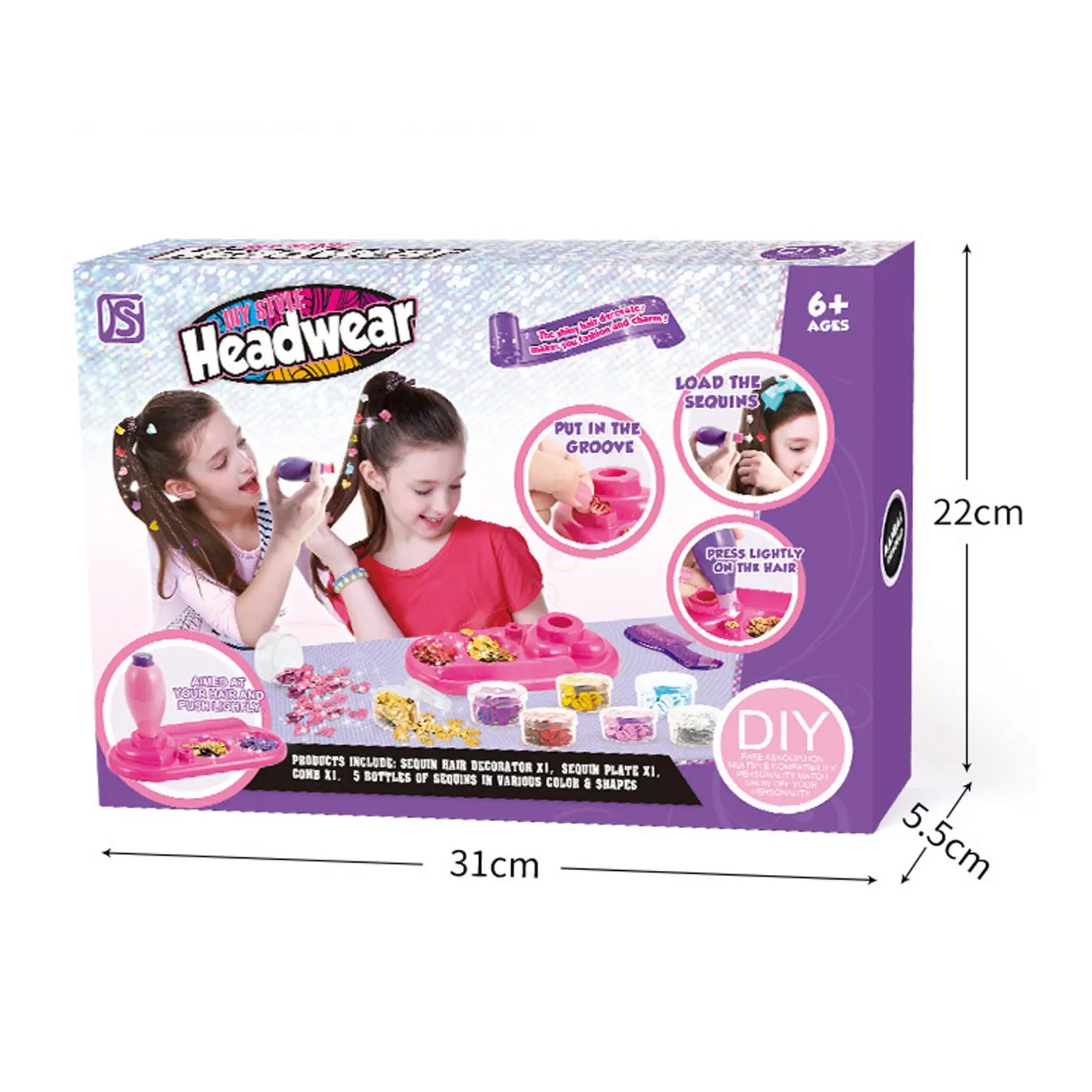 Hair Bedazzler Kit With Hair Glitter Patch Quick Glitter Machinehair Stamper Diamonds Stapler Tool Bedazzler hair accessories beading accessories set