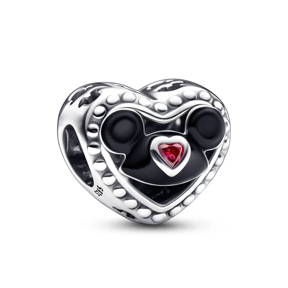 Disney Mickey Mouse Heart Castle Charm Fit Original Pandora Charm Bracciali Ciondolo Gioielli Berloque