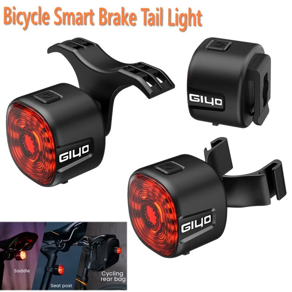 New Bicycle Smart Brake Tail Light MTB Road Bike Auto Brake Sensing Light SB Rechargeable IPX6 Waterproof LED Warning Rear Lamp bicycle tail light whirling windmill led light 8 modes usb charge bike light waterproof safety warning seatpost cycling lamp mtb