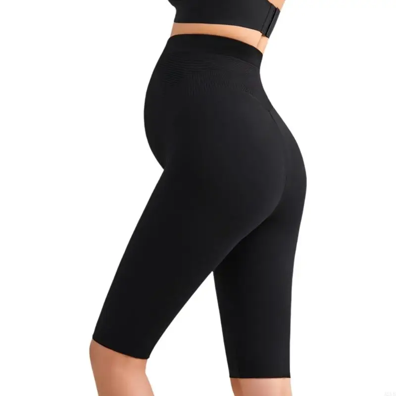Umstands-Yoga-Shorts, hochelastische Baumwolle, Stretch, für schwangere Frauen, bequem, atmungsaktiv, Workout, kurze Leggings – Detail 5