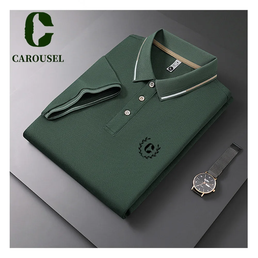 CAROUSEL 골프 폴로 셔츠, 폴로 칼라, 캐주얼 비즈니스 티셔츠, 야외 스포츠 탑, 여름 패션, 신상