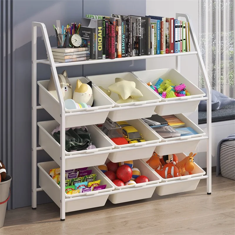 Children's bookshelf home integrated wall mounted multi-layer storage rack floor standing storage box
