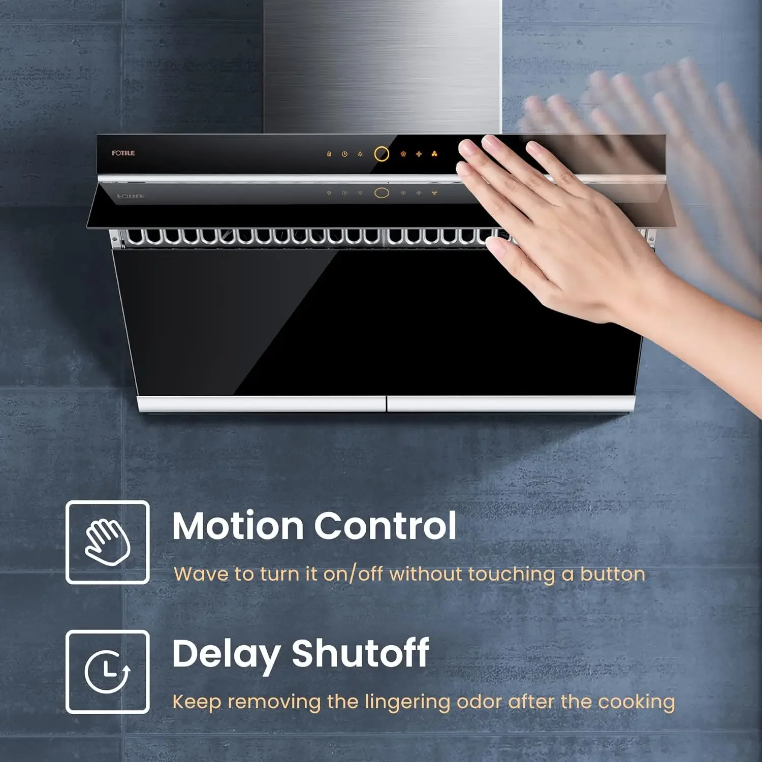 JQG9006 36" Under-Cabinet or Wall-Mount Range Hood Dual DC-Motor Slant Vent Series Motion Activate Touchscreen 5