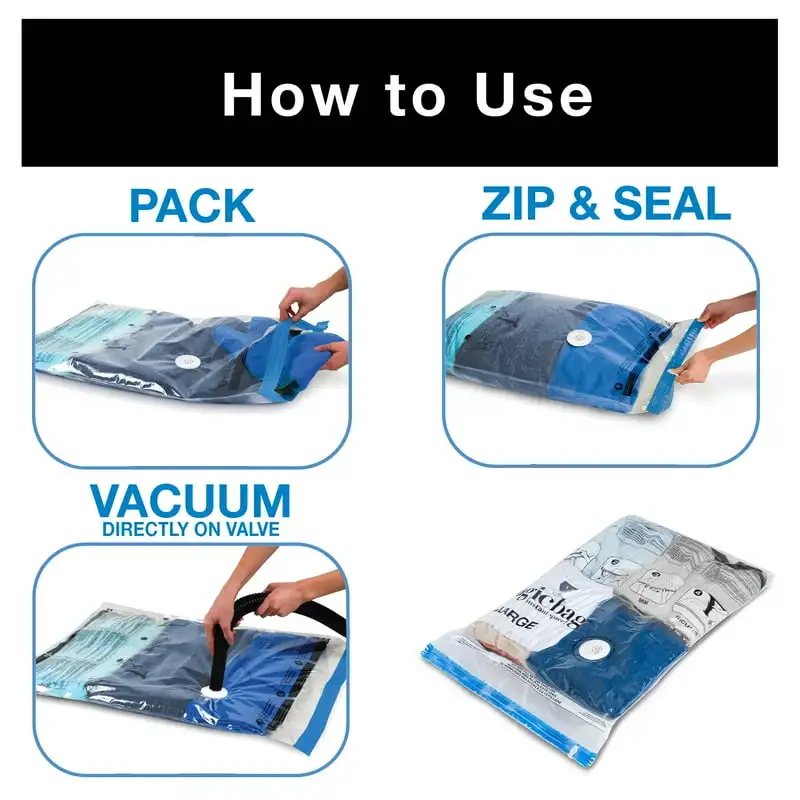  6 Space Saver Vacuum Storage Bags, Vacuum Sealed