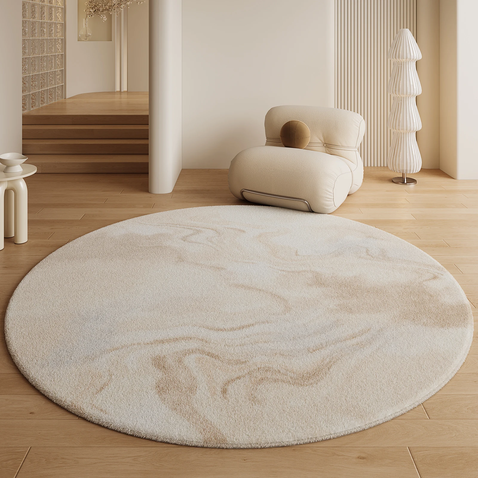 Carpet Living Room Round Bedroom Floor Mats Home Warm Carpet No Care Indoor Bedside Rugs Home Decor VIKAMA floor mat