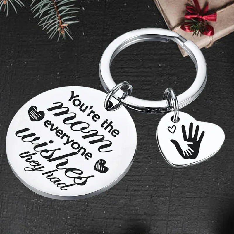 

Cute Love Mom Present Keychain Pendant Thank You Mom Birthday Mother 's Day Gifts Key Chain Keyrings You're The Mom