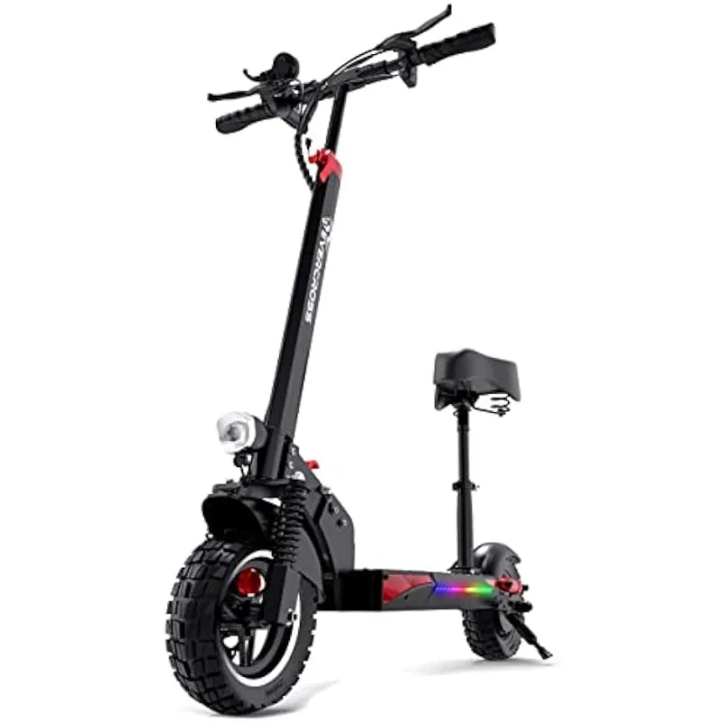 

EVERCROSS H5 Folding Electric Scooter, for Adults with 800W Motor, Up to 28MPH & 25 Miles-10'' Solid Tires, with Seat