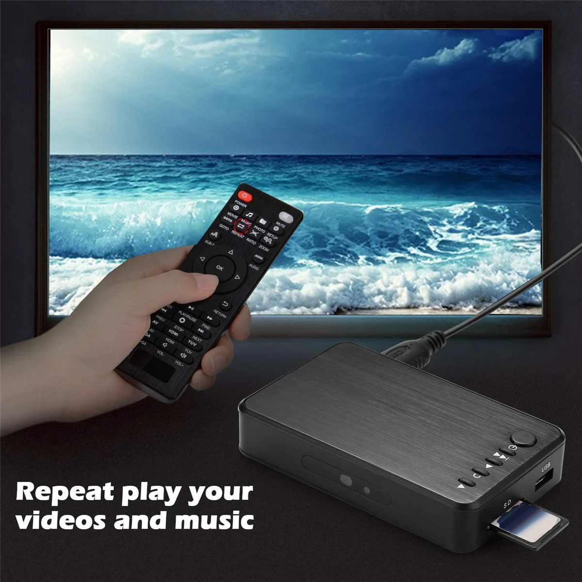 SWXF 1080P HD 멀티미디어 플레이어 비디오 플레이어 264 AV/VGA 출력 방송/광고용 USB HDD 플레이어 미국 플러그