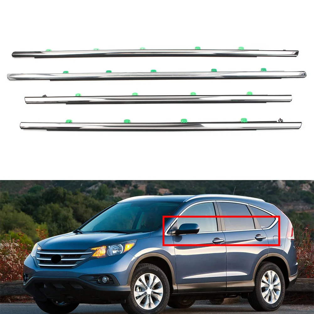 

CRV 2012-2016 Chrome Car Weatherstrip Window Molding Trim Sill Seal Belt For Honda CR-V 2012 2013 2014 2015 2016 4Pcs/Set