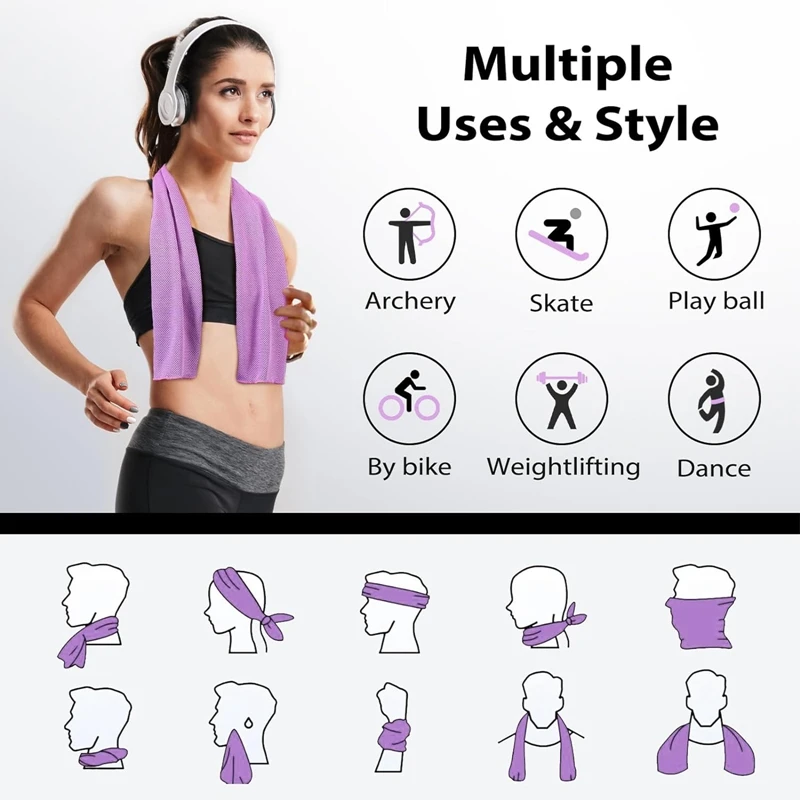 Portable Cold Towel Polyester Fiber Outdoor Cooling Towel Fitness sports gym Running quick Dry Cool