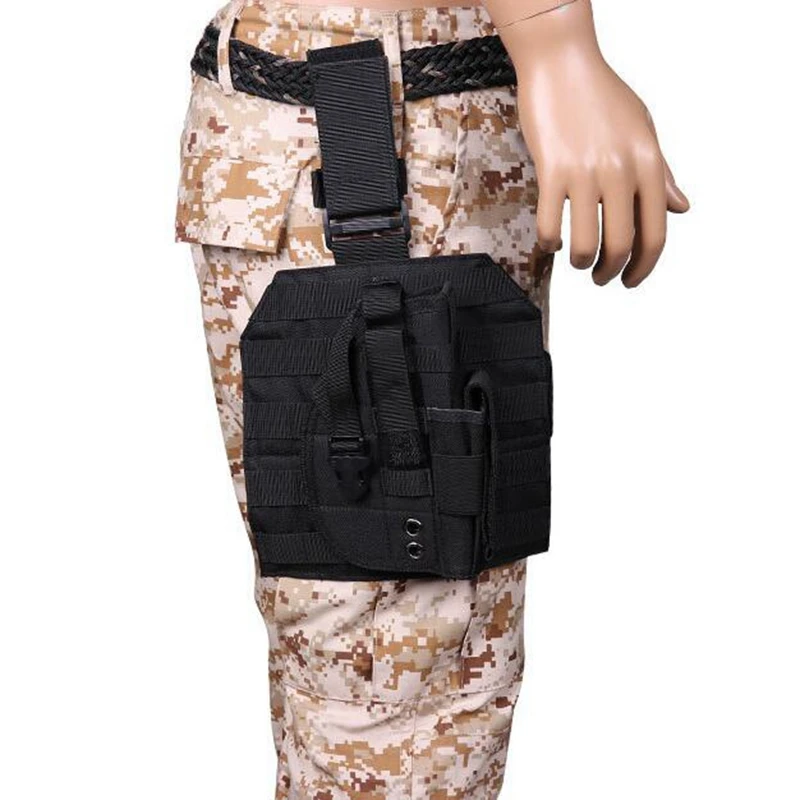 

Molle Gun Case Adjustable Tactical Holster For Universal Puttee Thigh Leg Pistol Airsoft Gun Holster Pouch with Magazine Storage