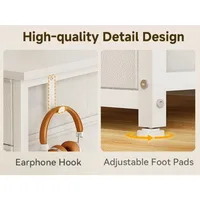 48 Inch White Computer Desk with 8 Fabric Drawers for Modern Home Office Study and Gaming Setup Featuring Large Storage Capacit 6