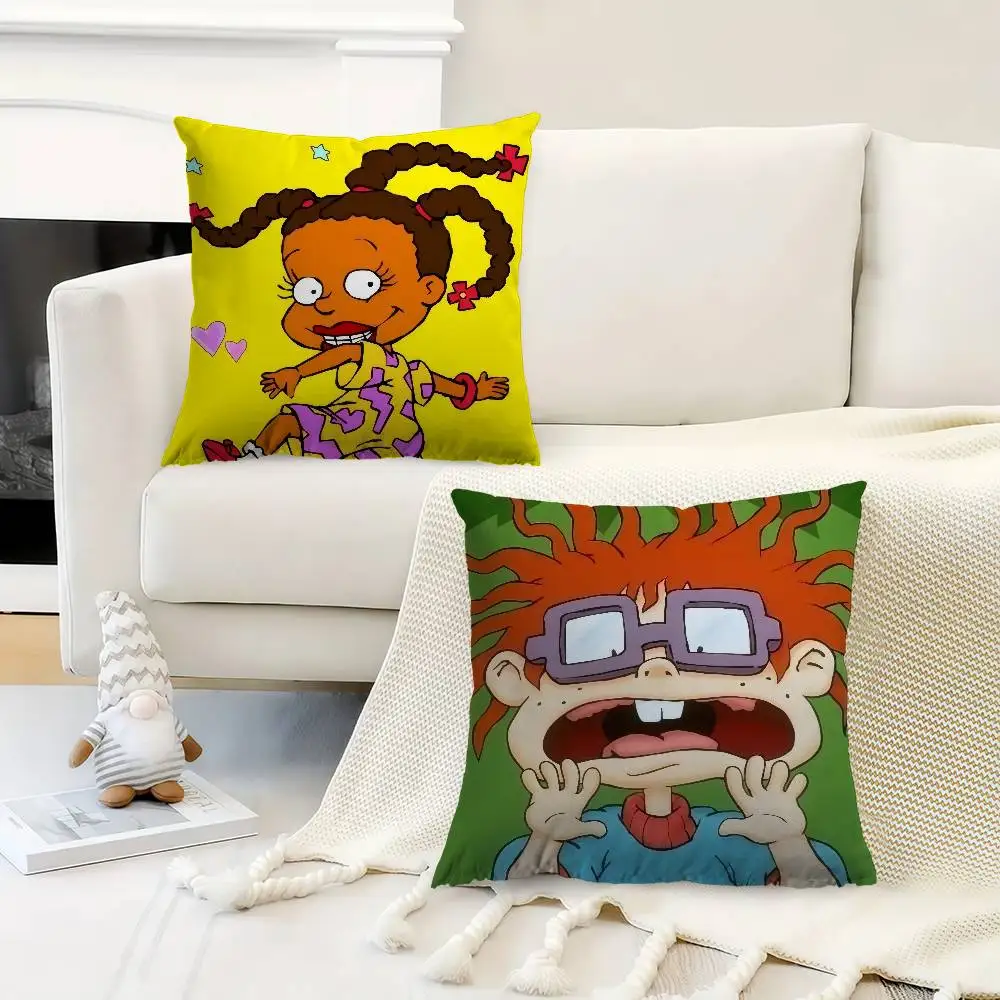 클래식 어린이 애니메이션 R-Rugrats 제작 베개 선물 홈 오피스 장식 침실 소파 자동차 쿠션 커버 케이스 45x45