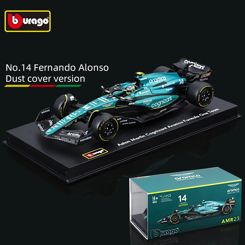Bburago 1:43 2023 Aston Martin AMR23 F1 Formula Alloy Car Die Cast Vehicles Collectible Model Racing Toy 2