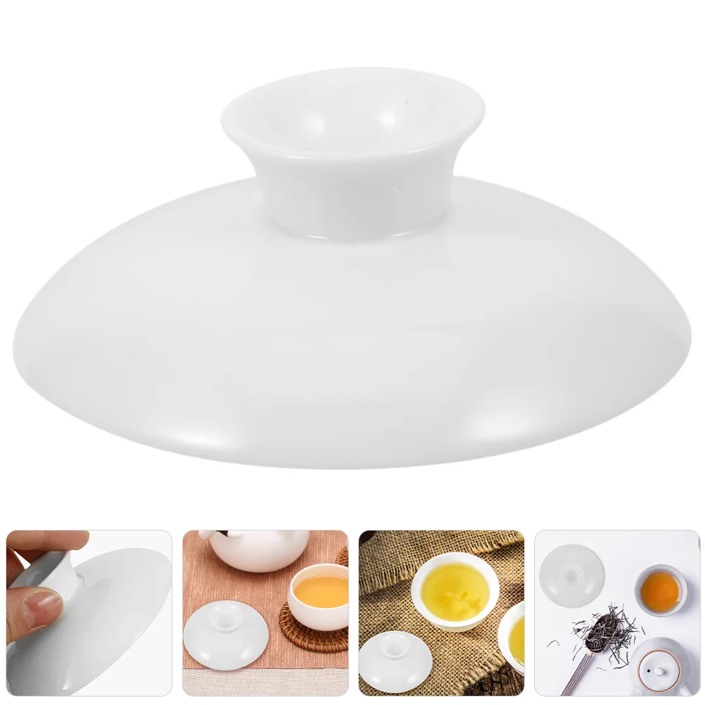 Replacement Ceramic Lid Porcelain Tea Bowl Teacup Covers Tea Cup Lids Mug Covers for Kitchen Dining Bar Teaware Sets Accessories