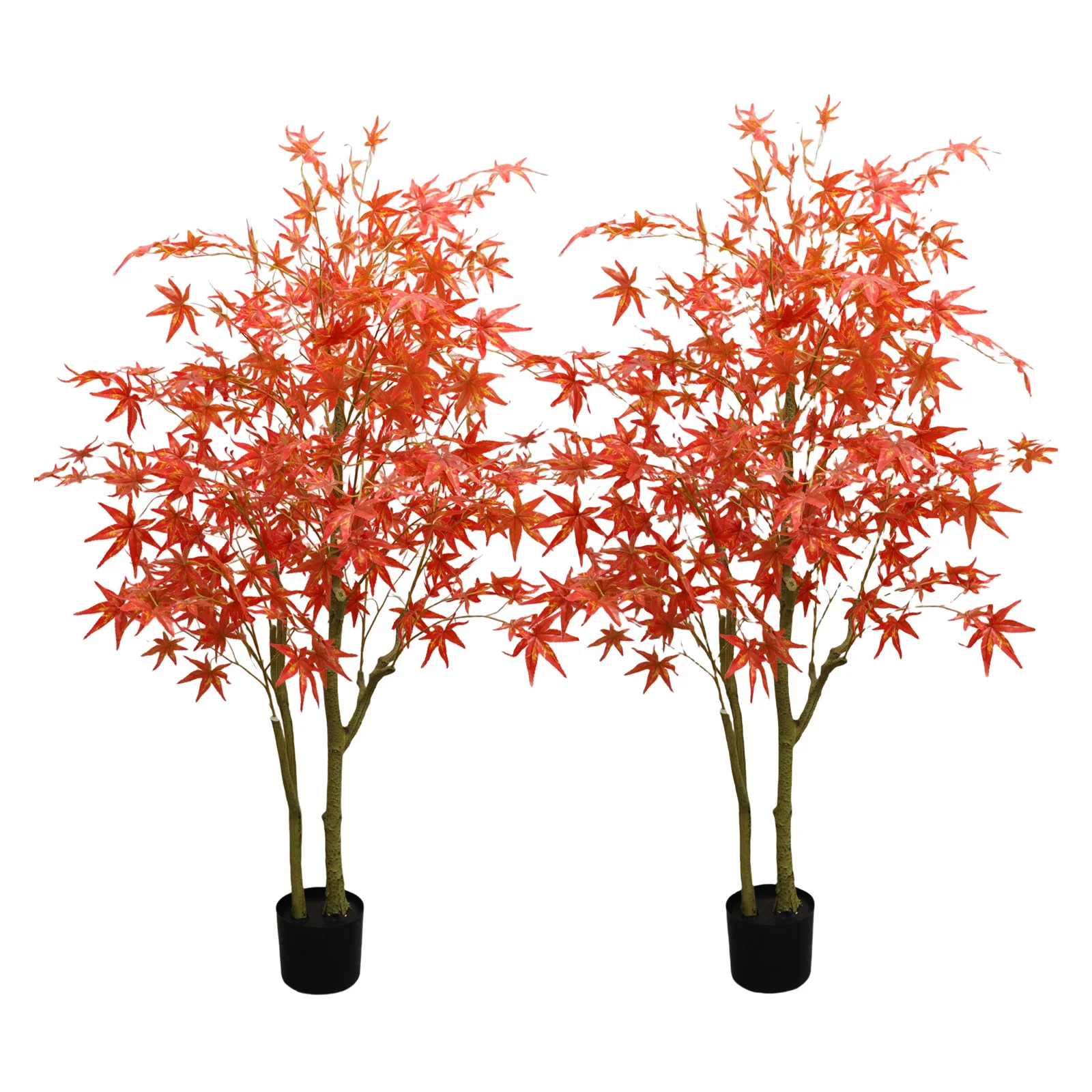 2 Stück künstlicher Ahornbaum, 120 cm/150 cm/180 cm hoch, gefälschter Ahornbaum, künstlicher Baum, roter Ahorn, künstlicher Baum für Zuhause, Garten, Büro – Detail 3