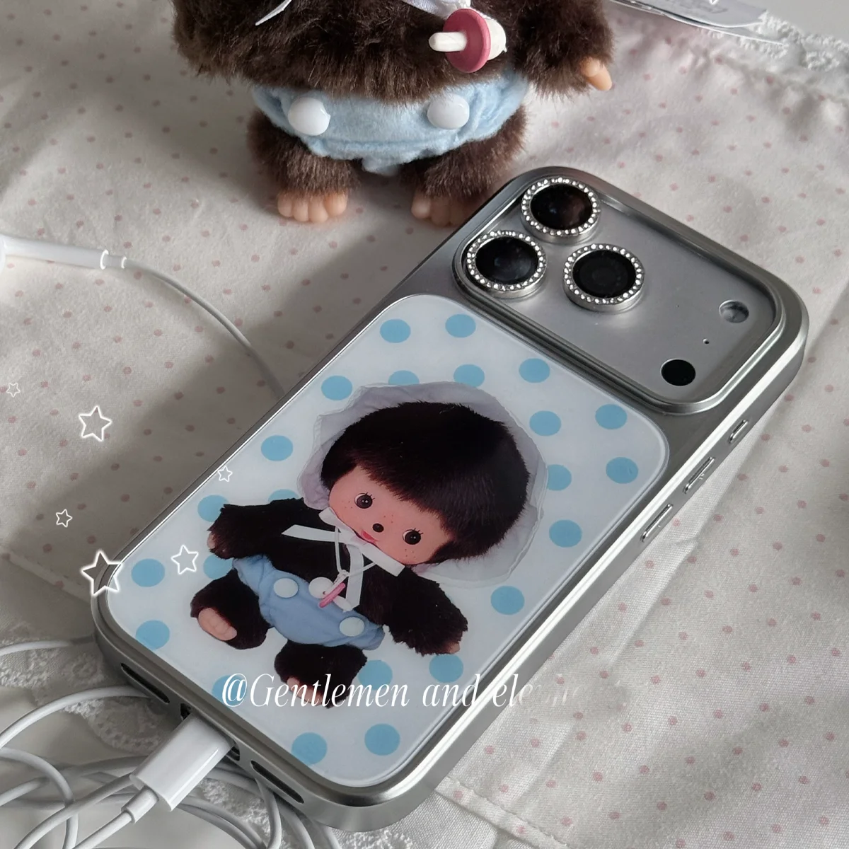Glossy Pink and Blue Polka Dot Baby Couple Phone Case