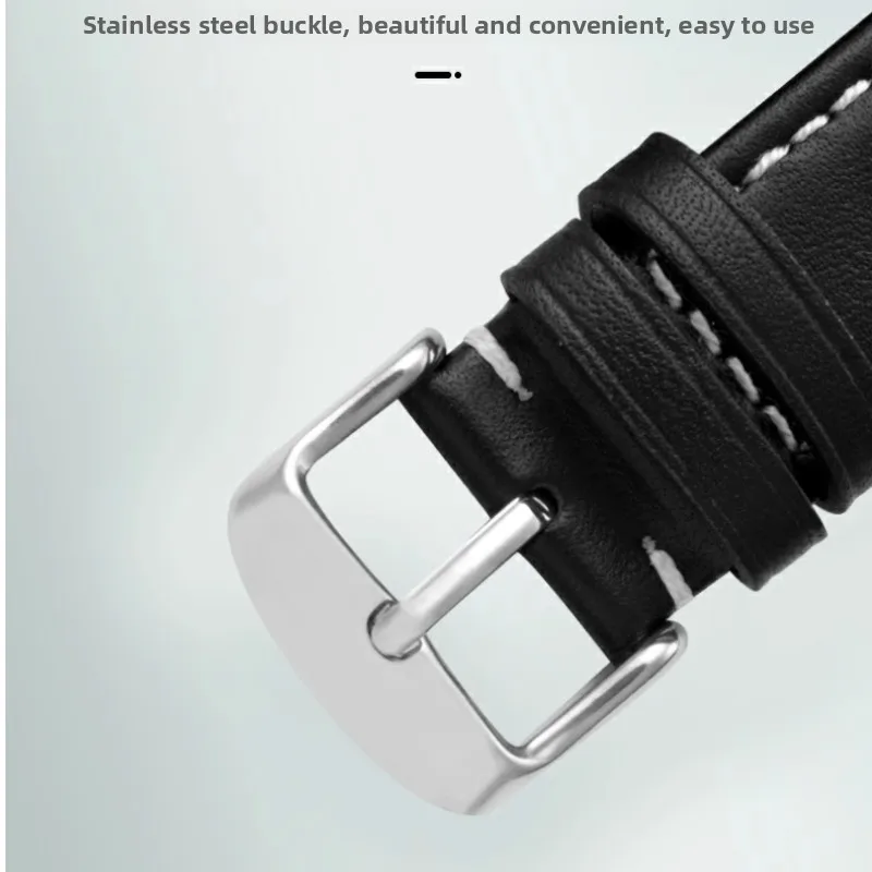 Premium Genuine Leather Men's Watch Band - Black, Brown, Blue - Luxurious Cowhide Bracelet