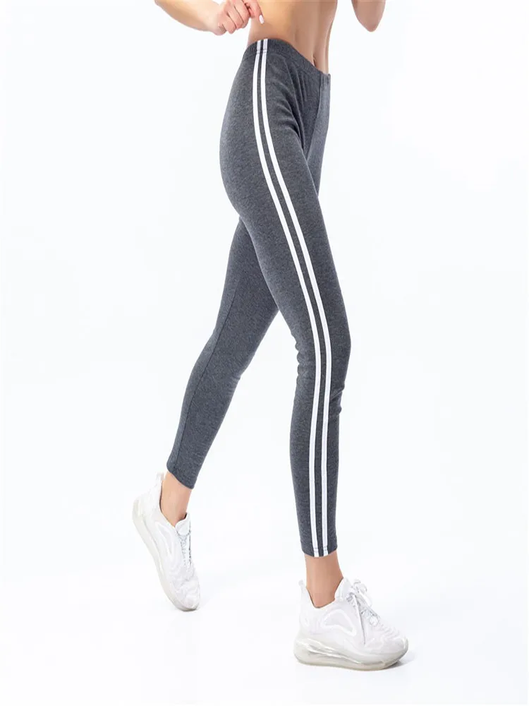 seamless leggings CUHAKCI Fitness Yoga Pants Women Black White Striped Printed Leggings Sportwear Gym Tights Elastic Ankle Length Push Up Leggins flare leggings