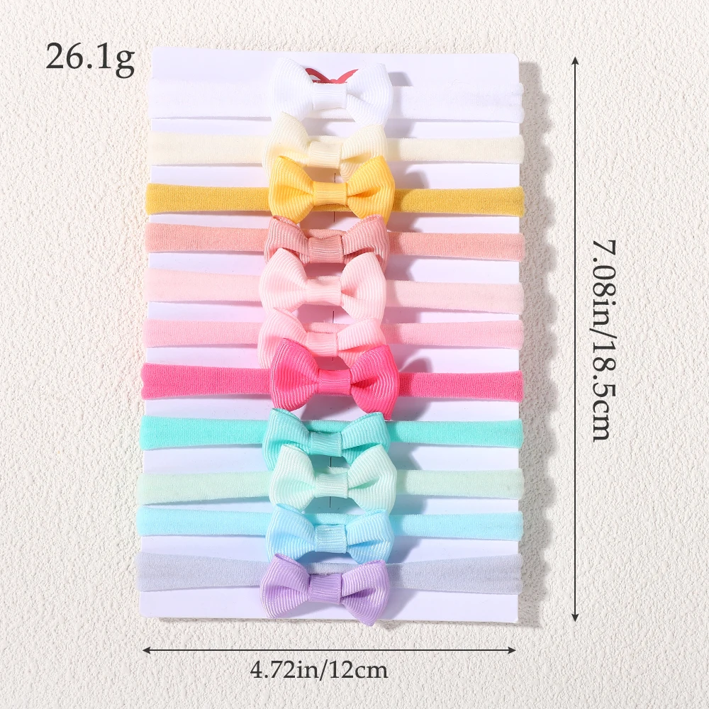 11pcs Ribbon Bows Headband Set for Baby Girls Newborn Kids Children Nylon Bands Elastics Bowknot Hairbands Hair Accessories