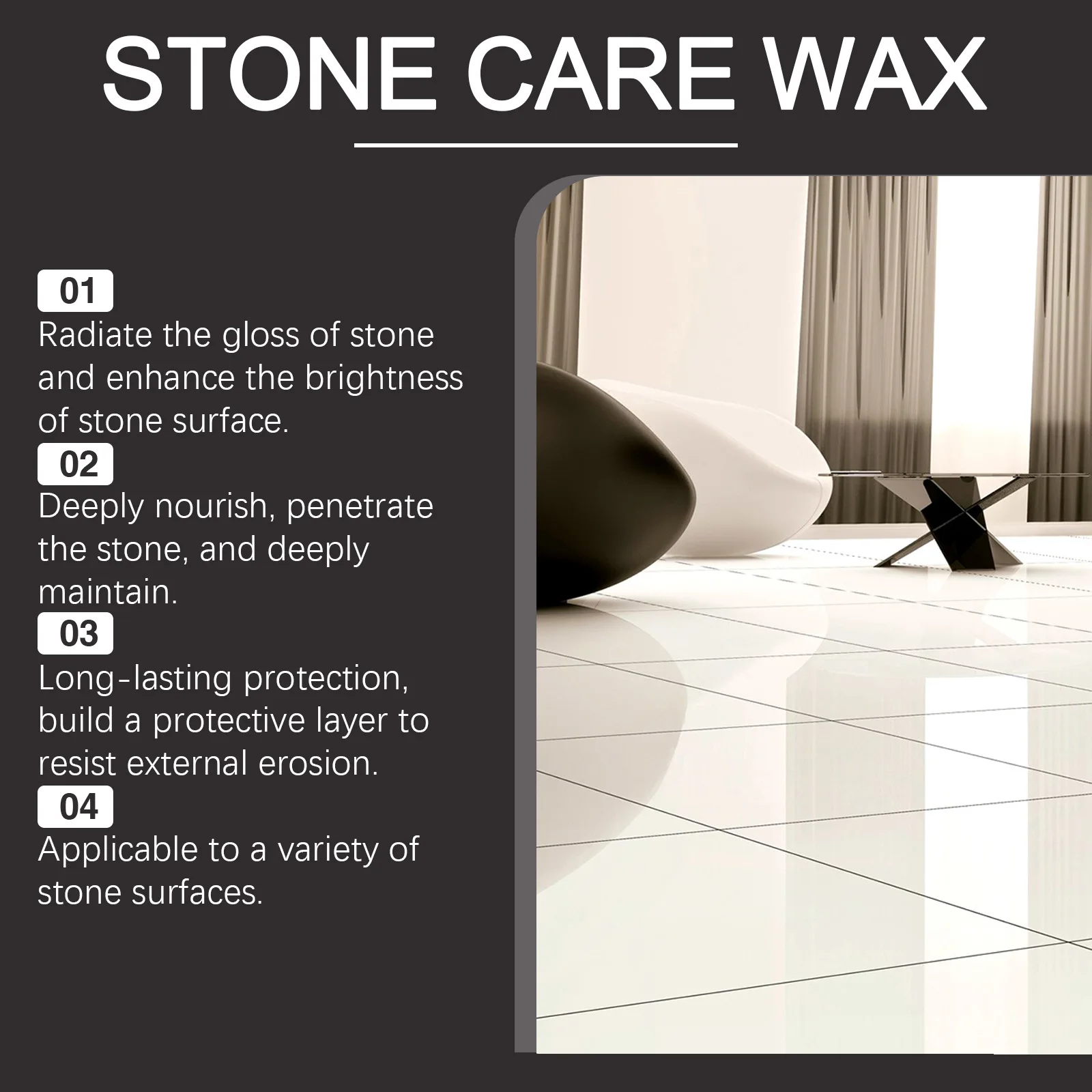 Stone Care Wax Marble Stone Floor Glazing Maintenance Ceramic Tile Furniture Cleaning Polisher Waterproof Marble Polishing Wax