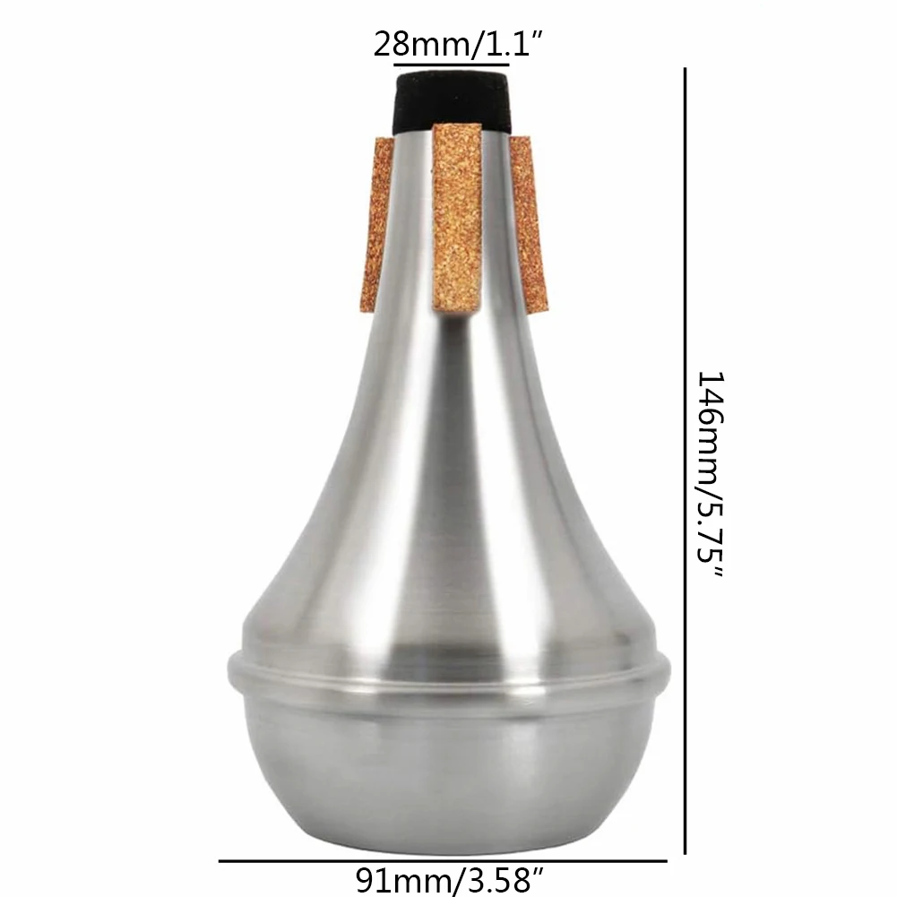 Trumpet Straight Mute with Cork Aluminum Bottom Trumpet Mute Straight Practice for Stage Performance and Practice Purpose